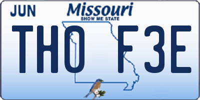 MO license plate TH0F3E