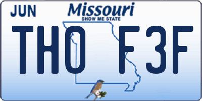 MO license plate TH0F3F