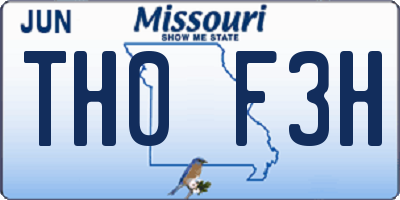 MO license plate TH0F3H