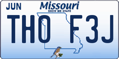MO license plate TH0F3J
