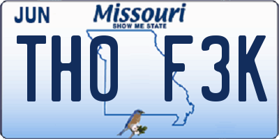MO license plate TH0F3K