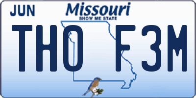 MO license plate TH0F3M