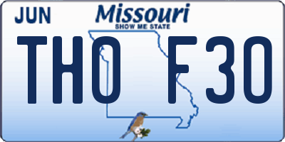 MO license plate TH0F3O