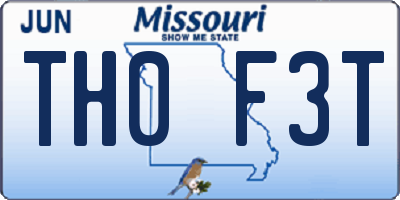 MO license plate TH0F3T
