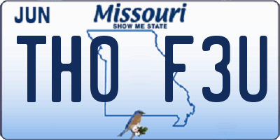 MO license plate TH0F3U
