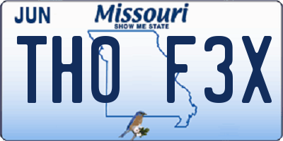 MO license plate TH0F3X