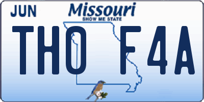 MO license plate TH0F4A