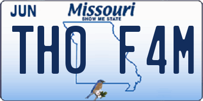 MO license plate TH0F4M