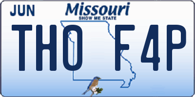 MO license plate TH0F4P