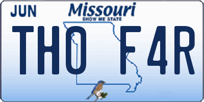 MO license plate TH0F4R