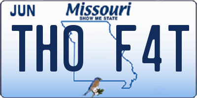 MO license plate TH0F4T