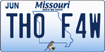 MO license plate TH0F4W