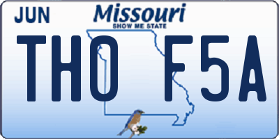 MO license plate TH0F5A