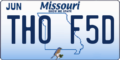 MO license plate TH0F5D