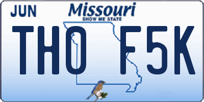 MO license plate TH0F5K