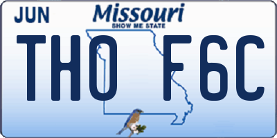 MO license plate TH0F6C