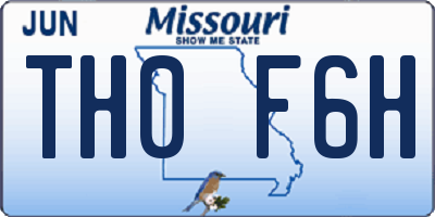 MO license plate TH0F6H