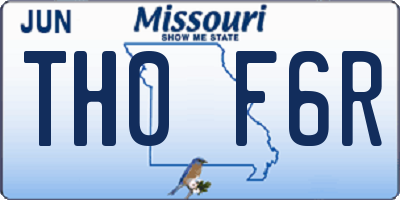 MO license plate TH0F6R