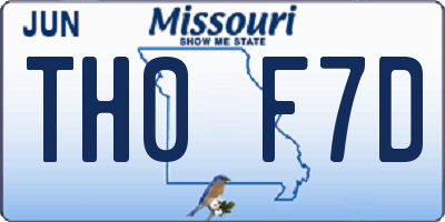 MO license plate TH0F7D