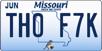 MO license plate TH0F7K