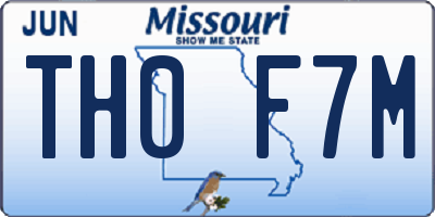 MO license plate TH0F7M