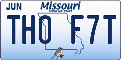 MO license plate TH0F7T
