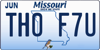MO license plate TH0F7U