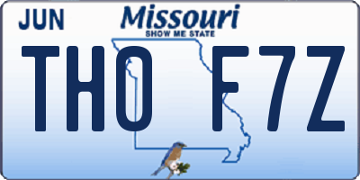 MO license plate TH0F7Z