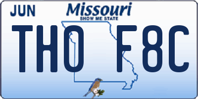 MO license plate TH0F8C