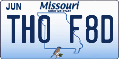 MO license plate TH0F8D