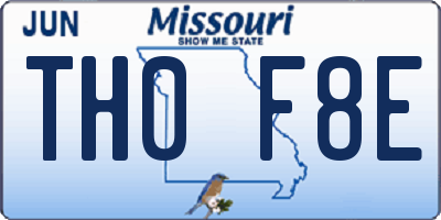 MO license plate TH0F8E