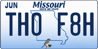 MO license plate TH0F8H
