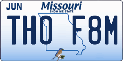 MO license plate TH0F8M