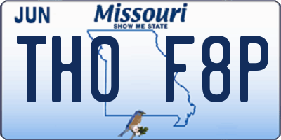 MO license plate TH0F8P