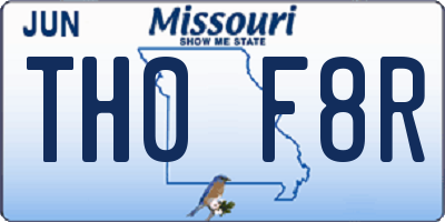 MO license plate TH0F8R