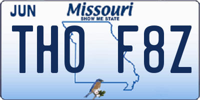 MO license plate TH0F8Z