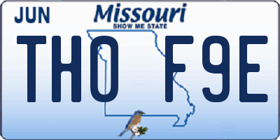 MO license plate TH0F9E
