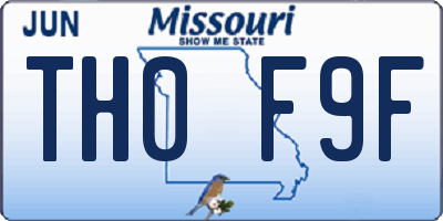 MO license plate TH0F9F