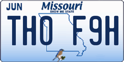 MO license plate TH0F9H