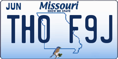 MO license plate TH0F9J