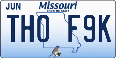 MO license plate TH0F9K