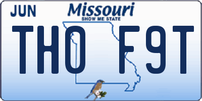 MO license plate TH0F9T