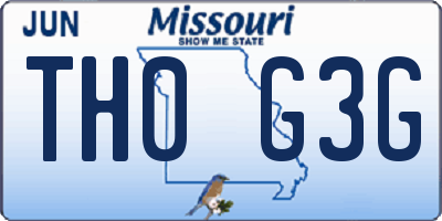 MO license plate TH0G3G