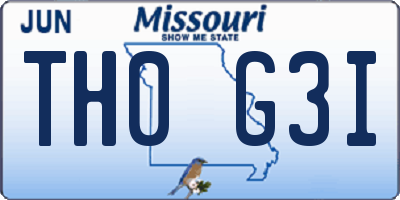 MO license plate TH0G3I