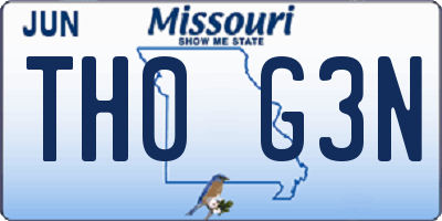 MO license plate TH0G3N