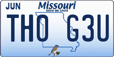 MO license plate TH0G3U