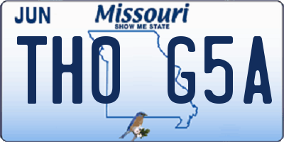 MO license plate TH0G5A
