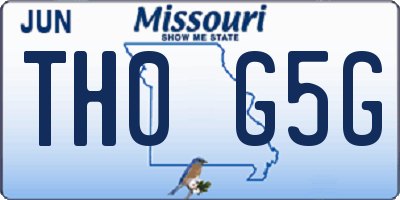 MO license plate TH0G5G