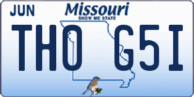 MO license plate TH0G5I