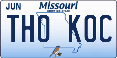 MO license plate TH0K0C